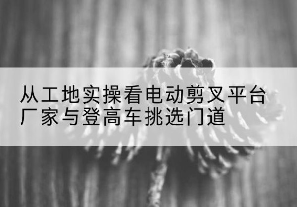 迪庆电动剪叉升降平台厂家-从工地实操看电动剪叉平台厂家与登高车挑选门道
